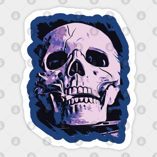 Smoking skull Sticker by famatrix